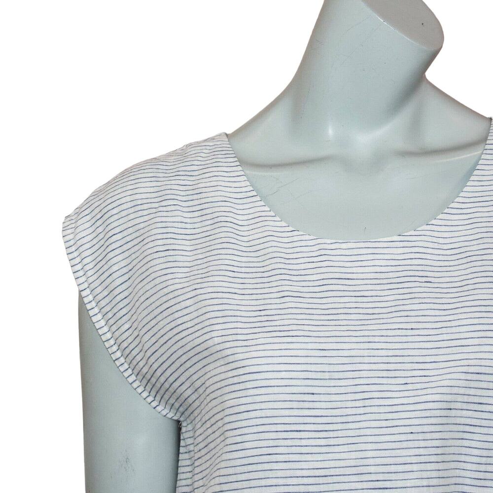 J.CREW Collection tie-Front tee Blue Striped Size 4 - Picture 7 of 7